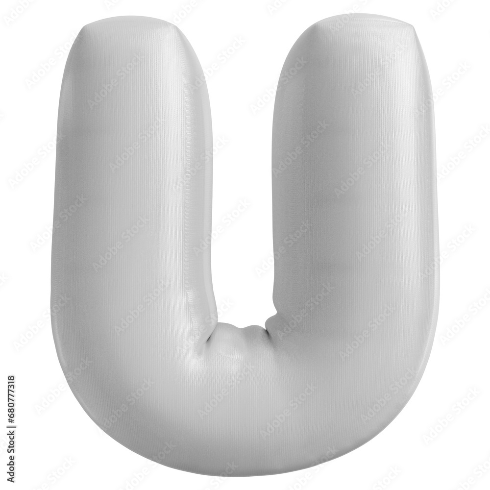 White Font Letter U Bubble 3D Render Alphabet White Font Letter U Bubble 3D Render Alphabet