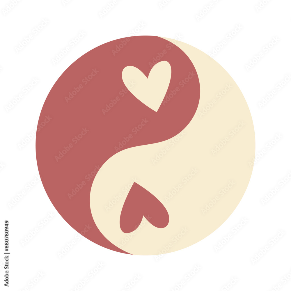 Yin yang symbol with love symbol. Yin yang symbol with love symbol.
