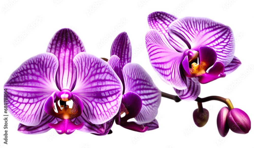 Isolated purple orchid on the white background. Isolated purple orchid on the white background.
