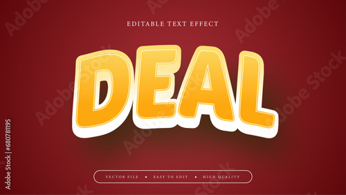 Red orange deal, editable text effect 