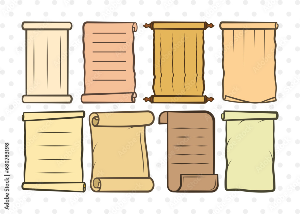 Paper Scroll Clipart SVG Cut File | Scroll Svg | Old Scroll Svg