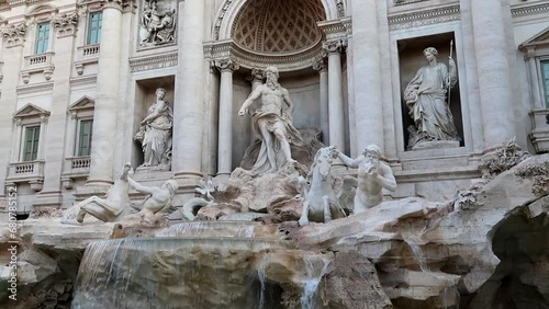 Fontana di Trevi, one of the most popular tourist attractions in Rome, Italy photo