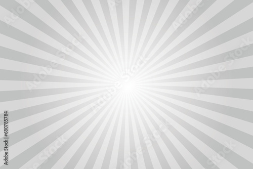 Sunlight abstract background. Silver Grey color burst background. Vector illustration. Sun beam ray sunburst pattern background. Retro silver backdrop photo