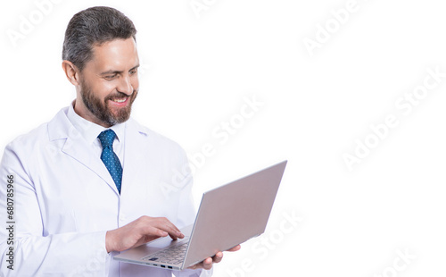 Online doctor appointment, ehealth. consulting patient online. having online emedicine appointment. ehealth medical service. doctor work in clinic office. video call with doctor. copy space banner