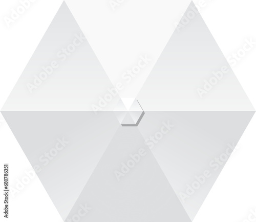 White tent or gazebo top view. Outdoor festival booth vector 3d mockup. Event brend marquee stand awning template. Garden party or branding pavilion.