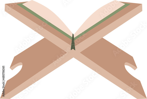 Quran islamic book vector flat illustration