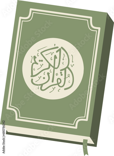 Quran islamic book vector flat illustration