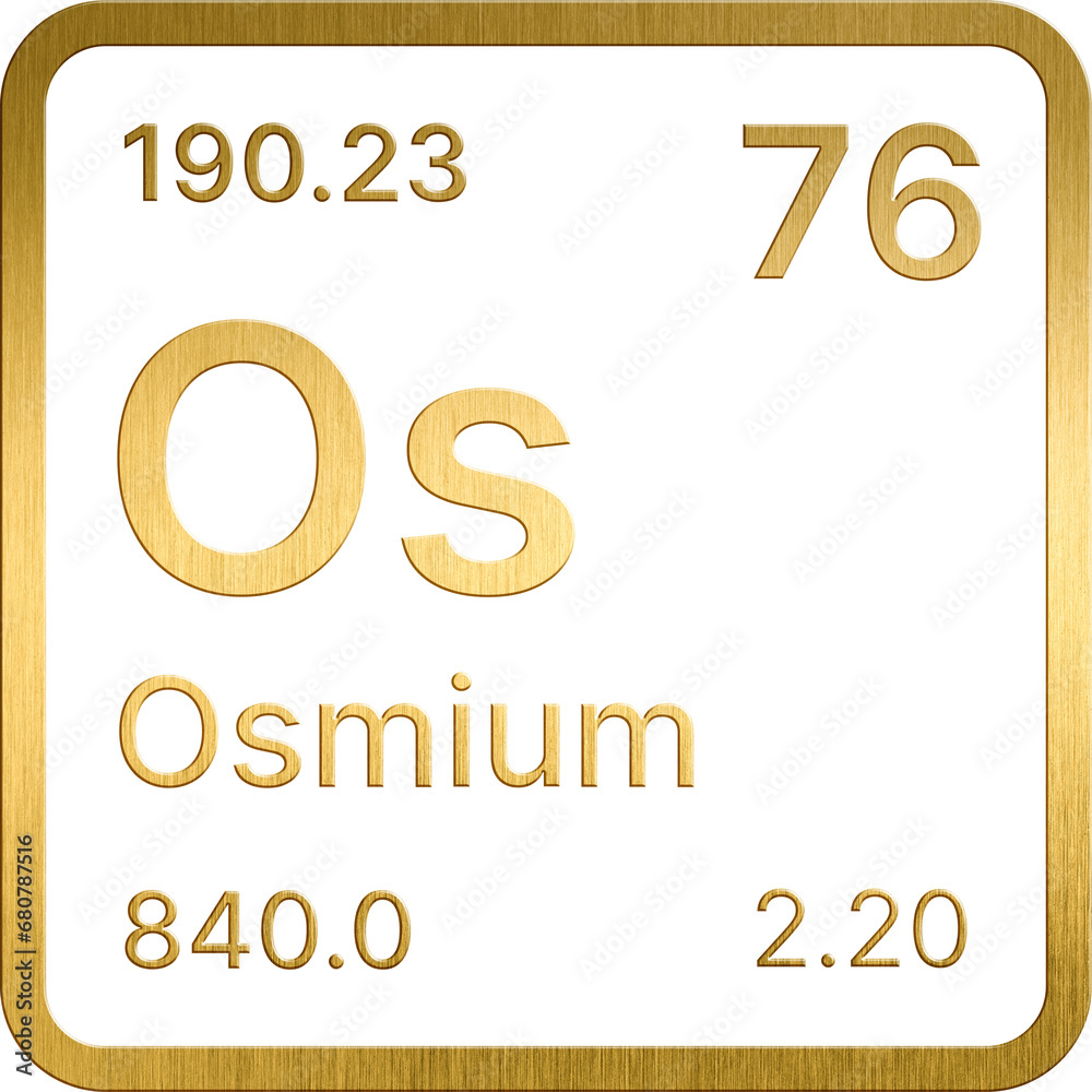 Golden 76. Osmium (Os) Periodic table of the chemical elements Golden 76. Osmium (Os) Periodic table of the chemical elements
