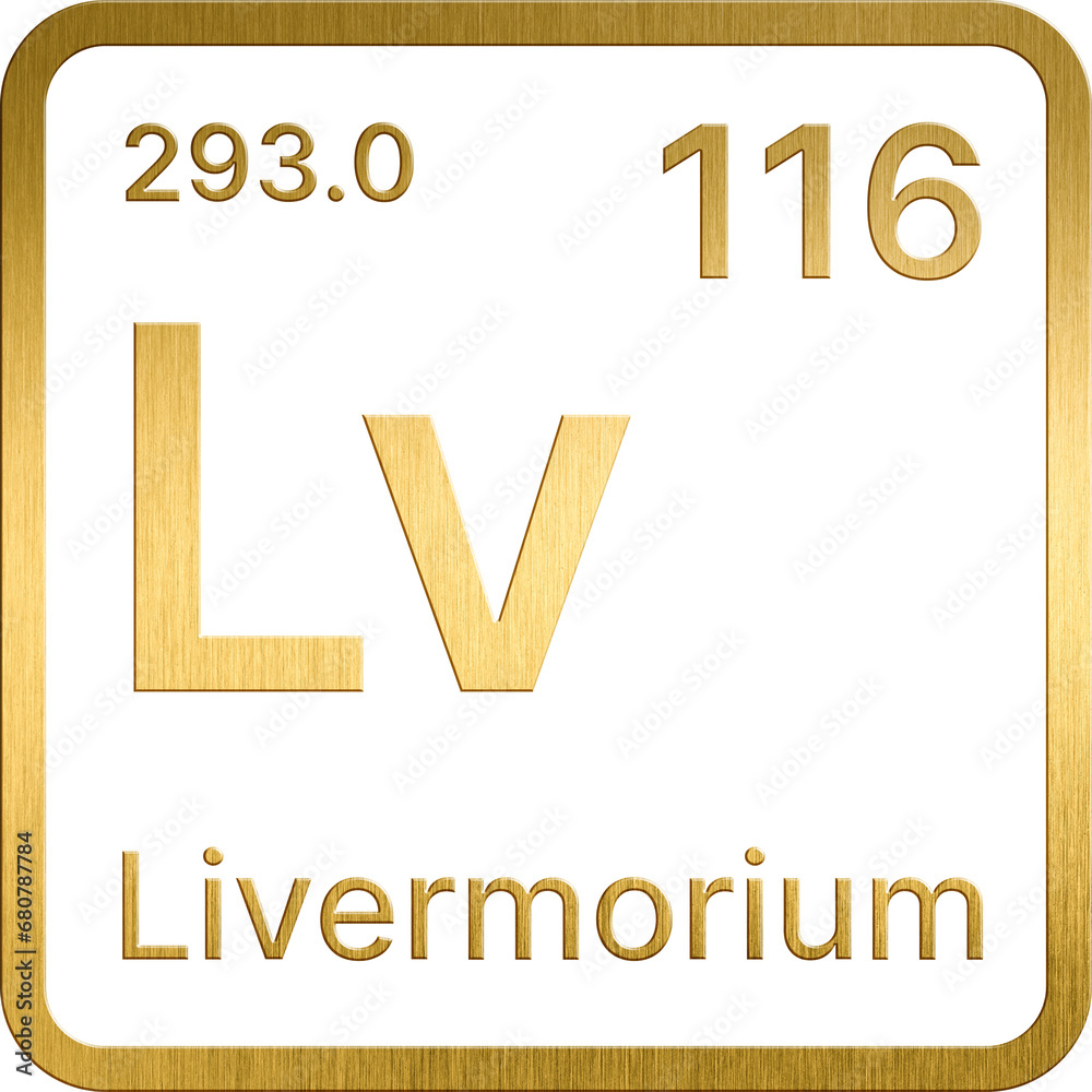 Golden 116. Livermorium (Lv) Periodic table of the chemical elements Golden 116. Livermorium (Lv) Periodic table of the chemical elements