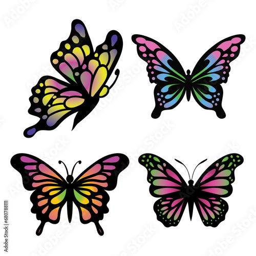 Canvas Print Collection of butterfly vector illustration