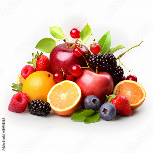 Various kinds of delicious fruits on white background PNG. Fruits are popularly eaten all over the world  300 DPI    