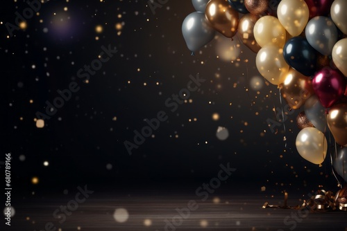 Elegant Celebration Balloons with Golden Confetti