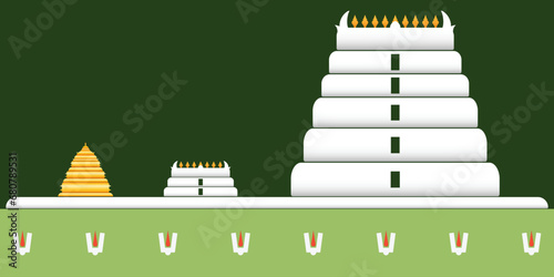 Tirupati perumal temple gopuram concept vector background.