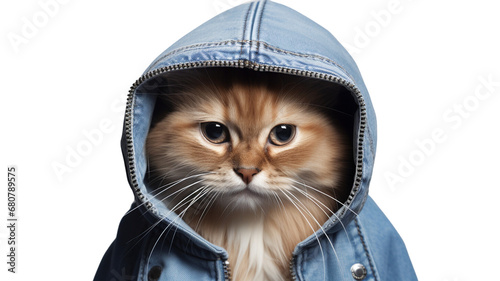 A cat wearing clothes Generative AI