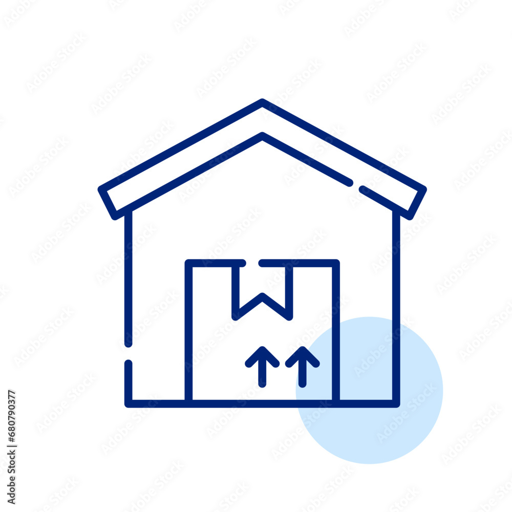 Parcel in warehouse. Pixel perfect, editable stroke icon Parcel in warehouse. Pixel perfect, editable stroke icon