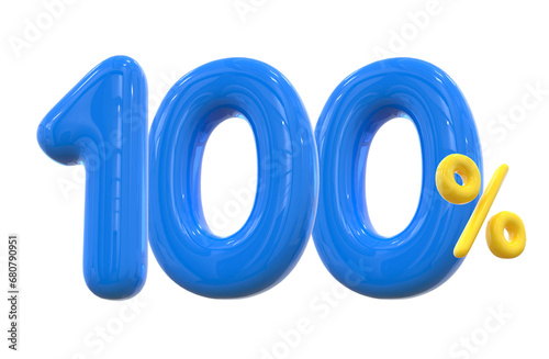 100 percent discount balloon blue number