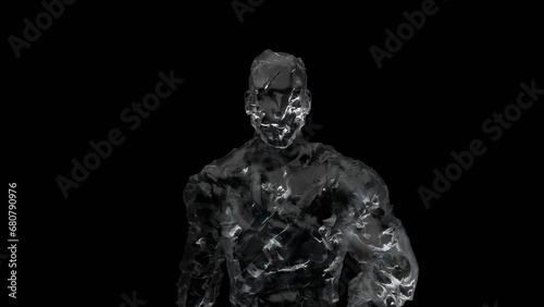 ice man, abstract silhouette, 3d render © Andrei