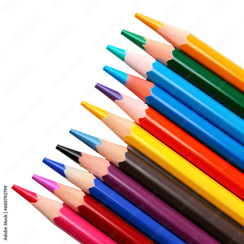 Color pencils isolated on white background, PNG, 300 DPI Color pencils isolated on white background, PNG, 300 DPI
