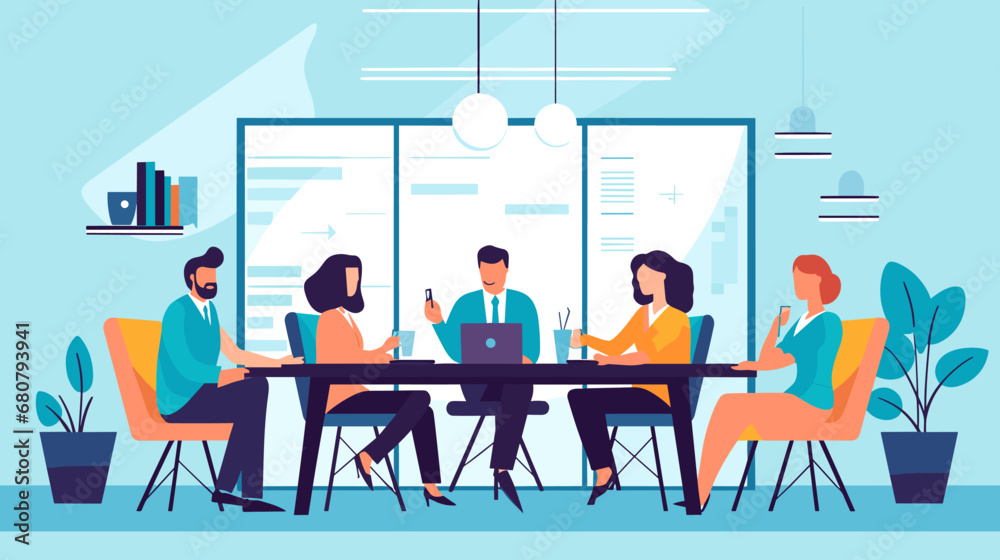 Concept vector illustration of business situation. Concept vector illustration of business situation.