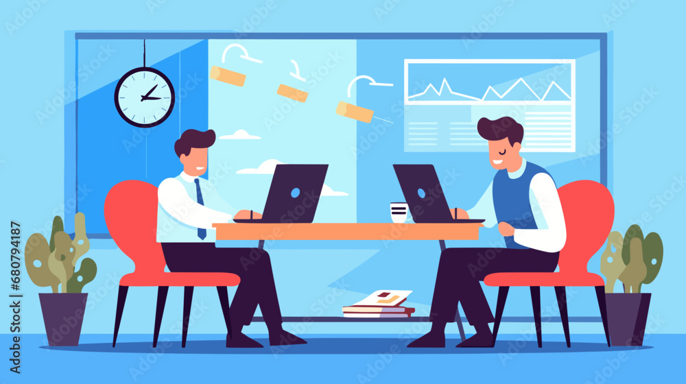 Concept vector illustration of business situation. Concept vector illustration of business situation.