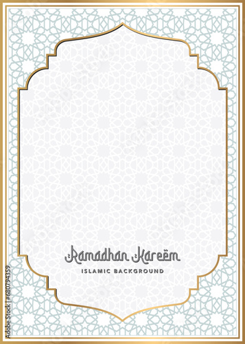 islamic ramadhan eid background with a decorative frame and a place for text