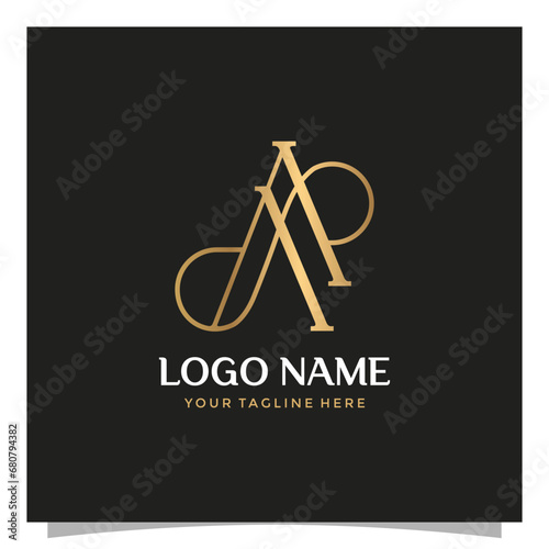 luxury initial letter AA logo design template