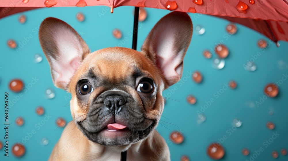 Small French Bulldog Dog Puppy Umbrella , Wallpaper Pictures, Background Hd
