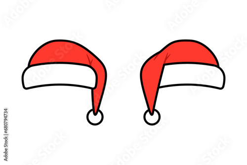 Santa Hat Flat Design Illustration