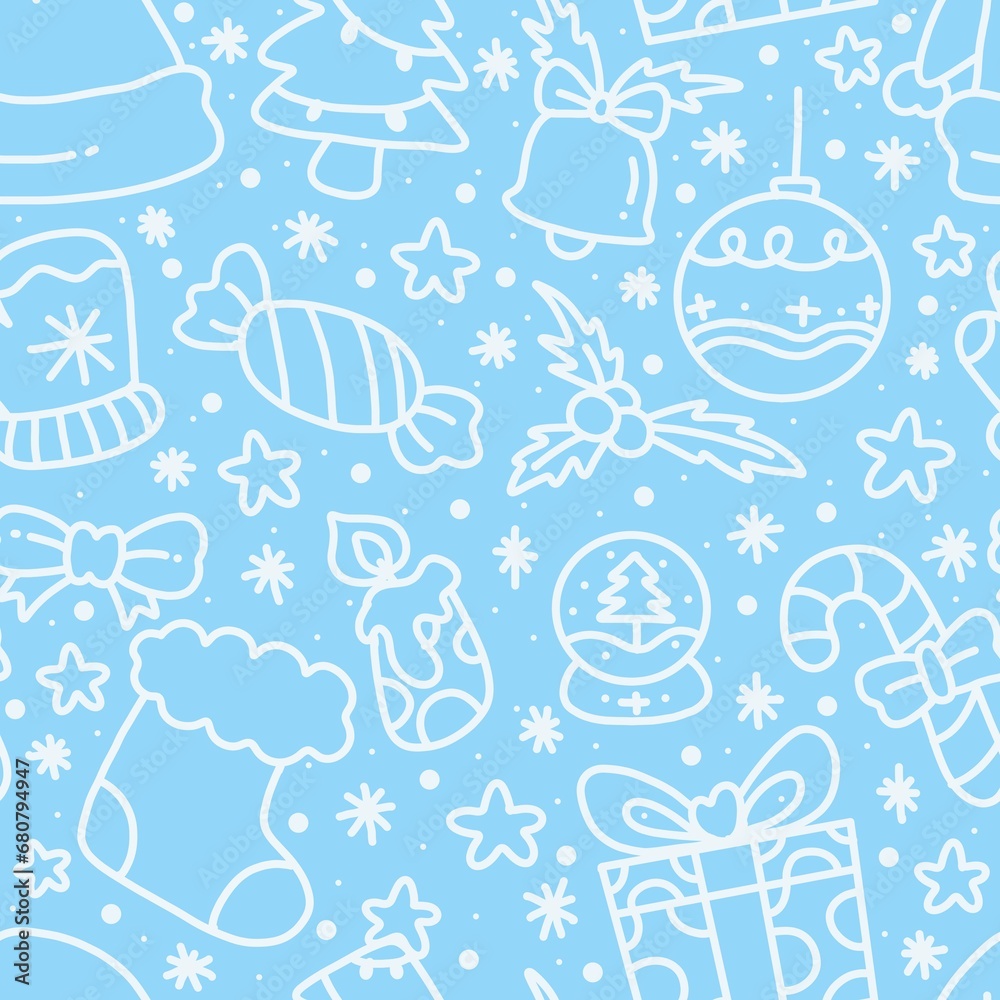cute winter christmas day doodle hand drawn seamless pattern cute winter christmas day doodle hand drawn seamless pattern