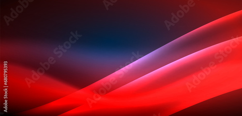 Dynamic waves in ethereal glow of neon lights. Concept merges fluidity of motion with vibrant allure of neon, crafting entrancing backdrop that embodies both vitality and futuristic sophistication