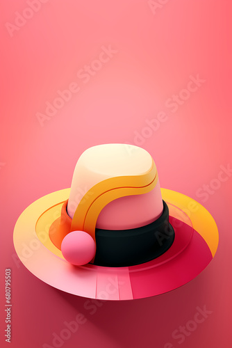 unique hat on pink background photo