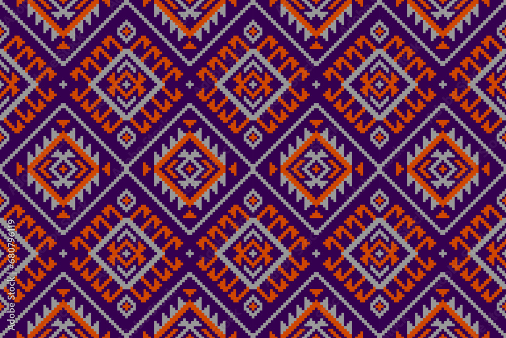 Fabric Aztec pattern background. Geometric ethnic oriental seamless pattern traditional. Mexican style. Design for wallpaper, illustration, fabric, clothing, carpet, textile, batik, embroidery.