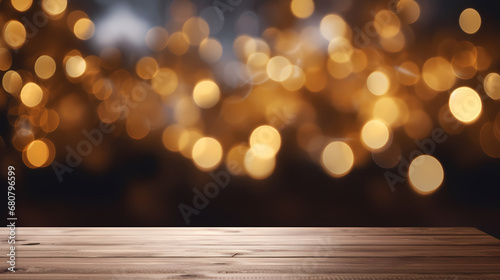 Christmas empty wooden desktop background  Christmas and holiday decoration material  PPT background
