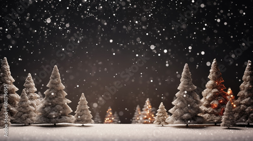 Snowy Background with a Winter Landscape Generative AI