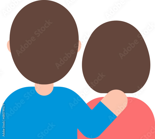 Family embrace illustration
