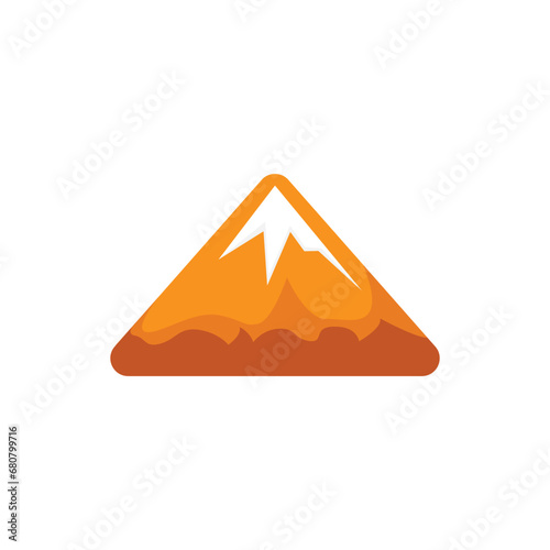 fire pyramid mount logo design illustration.