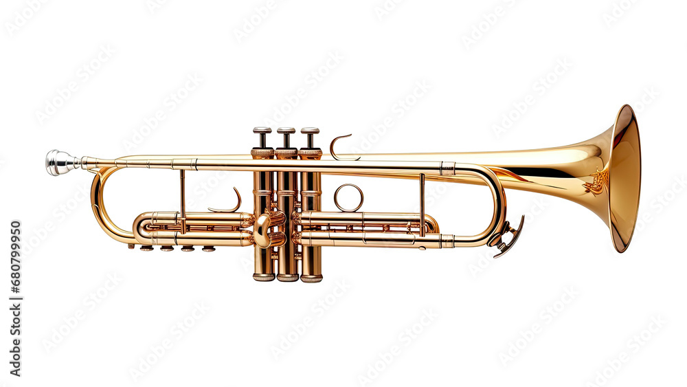 Obraz premium Isolated polished brass trumpet