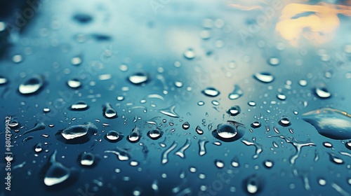 Blue Color Tone Close Rain Water , Wallpaper Pictures, Background Hd