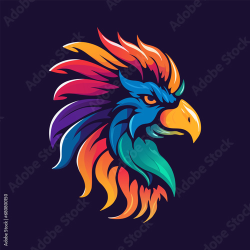 a crowned griffin head vector.