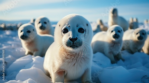 Close Crabeater Seal Lobodon Carcinophaga Lies , Wallpaper Pictures, Background Hd photo