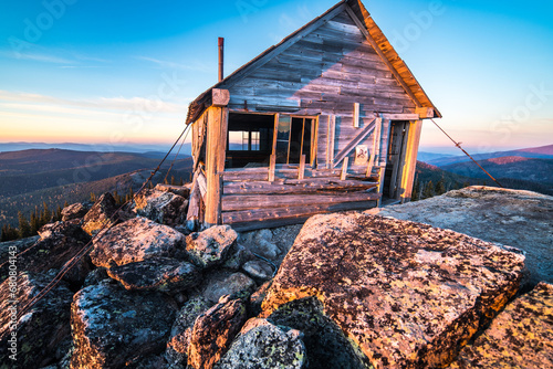 Alpenglow On Old Fire Lookout photo