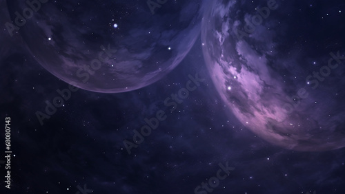 Eclipse Black and Astral Lavender Cosmic Nebula Abstract Pattern