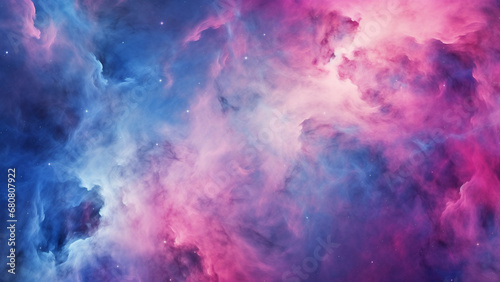 Interstellar Pink and Infinite Blue Nebula Cosmic Themed Pattern