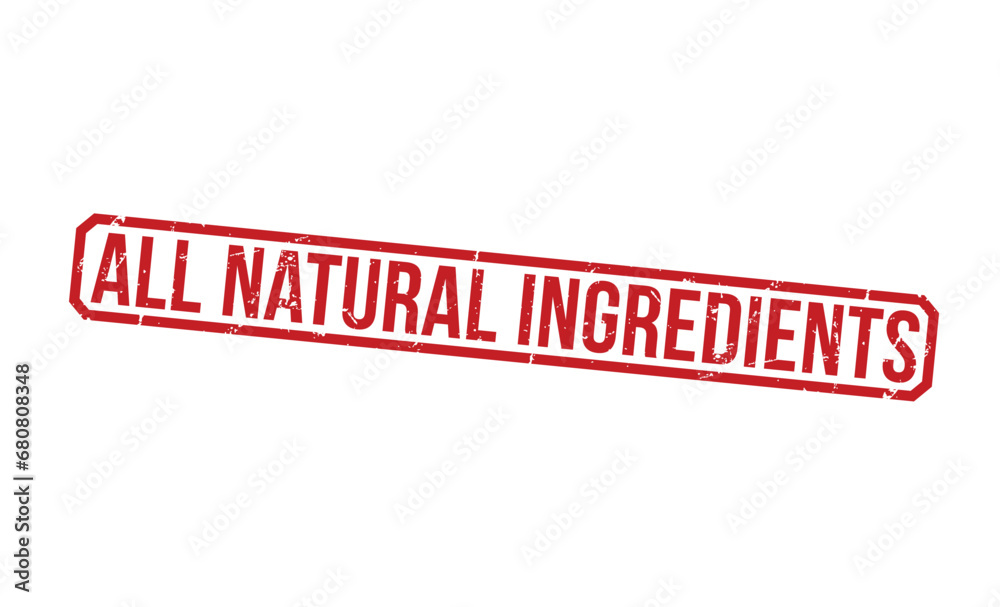 All Natural Ingredients Red Rubber Stamp vector design. All Natural Ingredients Red Rubber Stamp vector design.