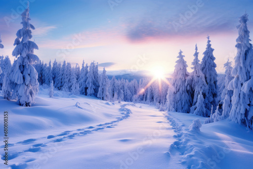 Winter landscape background © Veniamin Kraskov