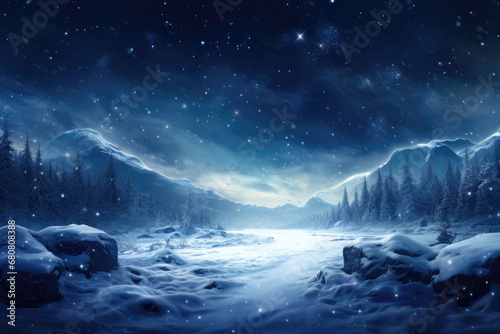 Winter landscape background © Veniamin Kraskov