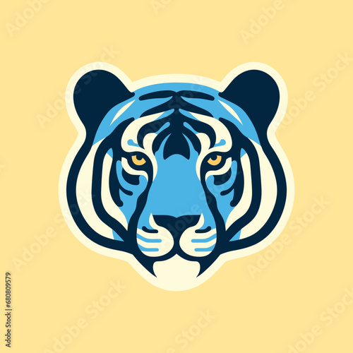 vector tiger head with minimalist preview and good collour