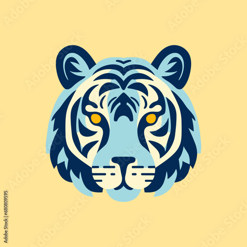 vector tiger head with minimalist preview and good collour