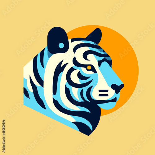 vector tiger head with minimalist preview and good collour