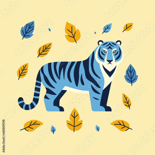 vector tiger head with minimalist preview and good collour
